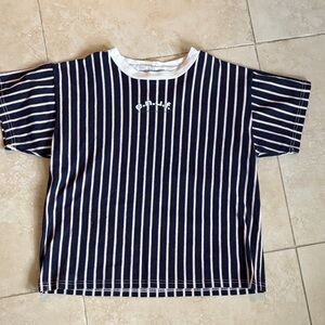 e.n.u.f. Internationale Navy, Red, and White T-shirt